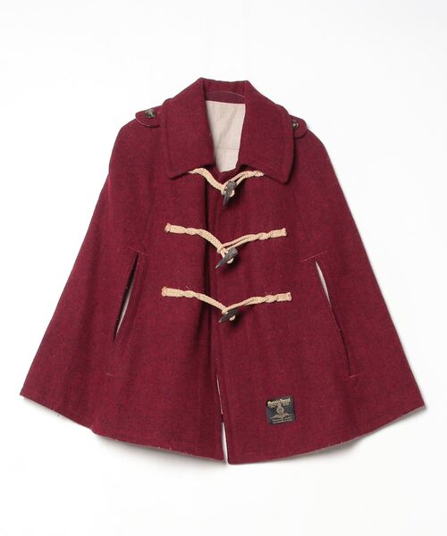 美品 レア配色 ハリスツイード ミドル丈 ダッフルコート HARRIS TWEED（ハリスツイード） ダッフルコート 1 レッド レディース