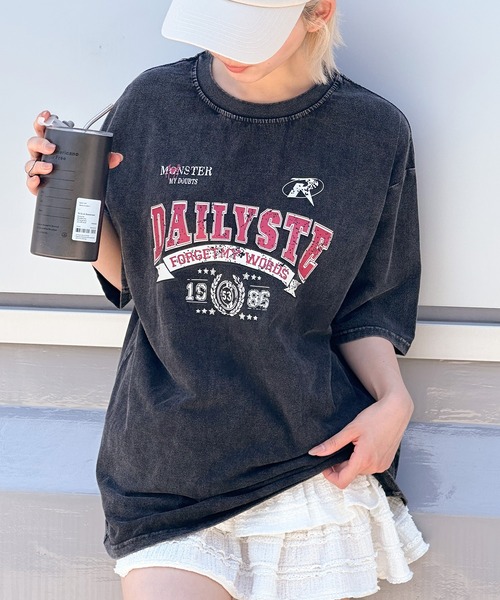 SpRay tシャツ ピグメントプリントBIGTシャツ レディース