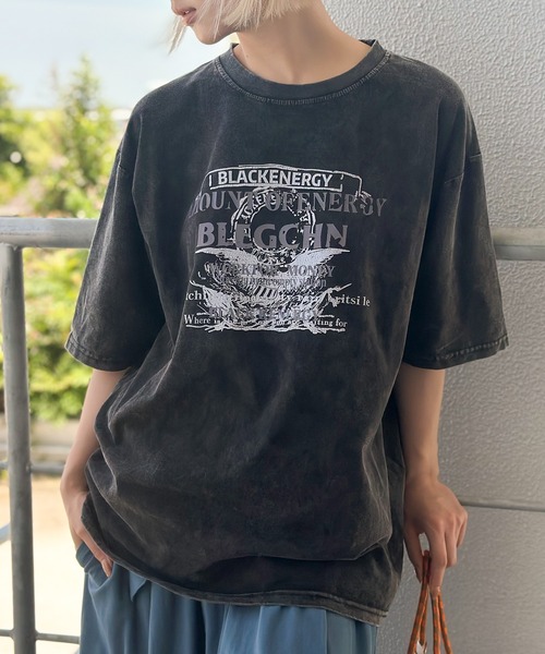 SpRay（スプレイ） tシャツ ピグメントプリントBIGTシャツ レディース