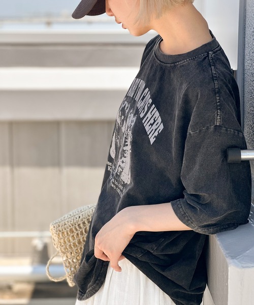 SpRay tシャツ ピグメントプリントBIGTシャツ レディース