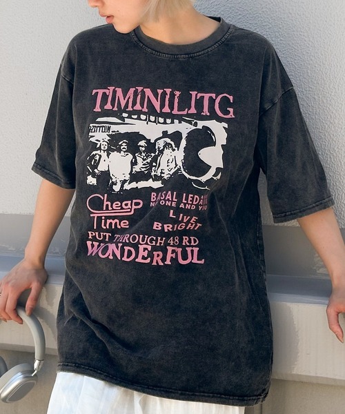 tシャツ ピグメントロゴBIG Tシャツ レディース Champion】ピグメントロゴビッグTシャツ(カットソー)｜トップス