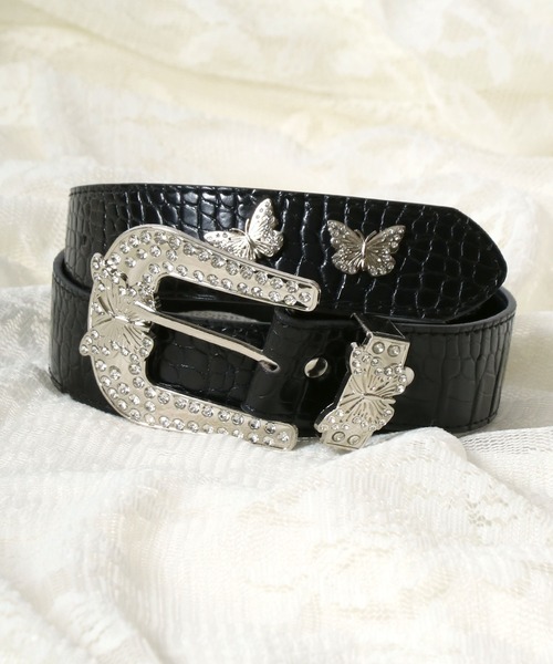 スタッズベルト ハラコレザー 90s終わり〜2000年 ラインストーン スタッズベルト ハラコレザー 90s終わり〜2000年 ラインストーン