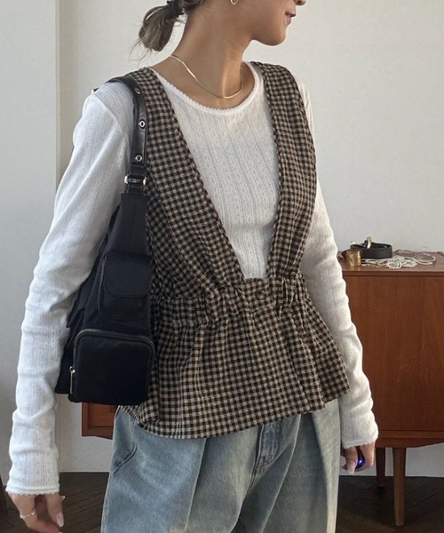 「JEANASIS」 ノースリーブブラウス FREE ブラウン系その他 レディース