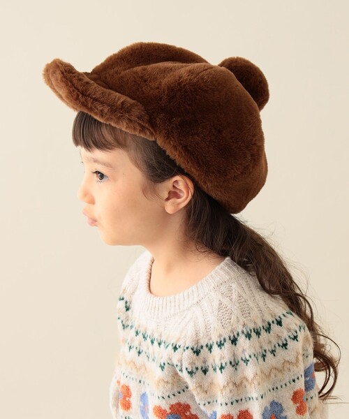 BEAMS mini（ビームス ミニ） 帽子 キャスケット フェイクファー