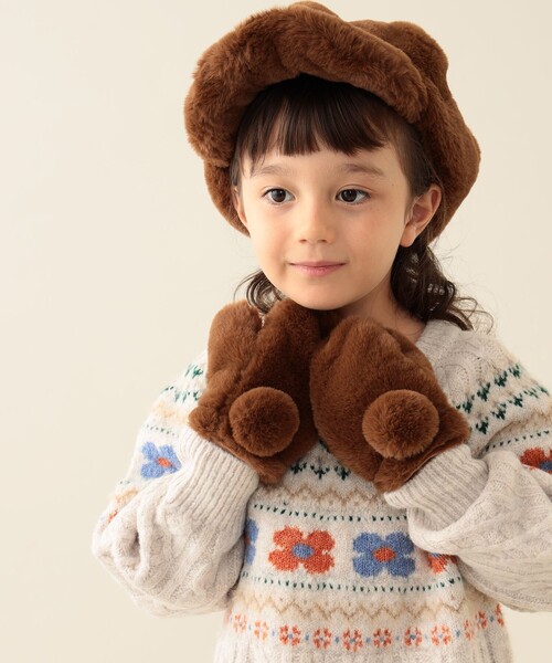 BEAMS mini（ビームス ミニ） 帽子 キャスケット フェイクファー