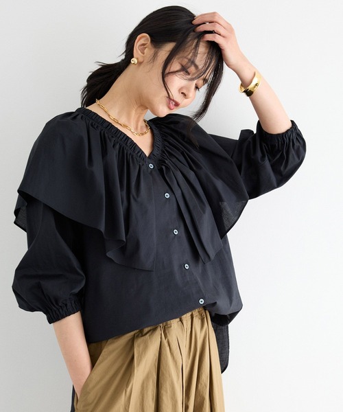 美品バンヤードストームきれい色ゆったり24SSフリルスリーブブラウス♪ 楽天市場】【SALE／50%OFF】フリルスリーブブラウス BARNYARDSTORM
