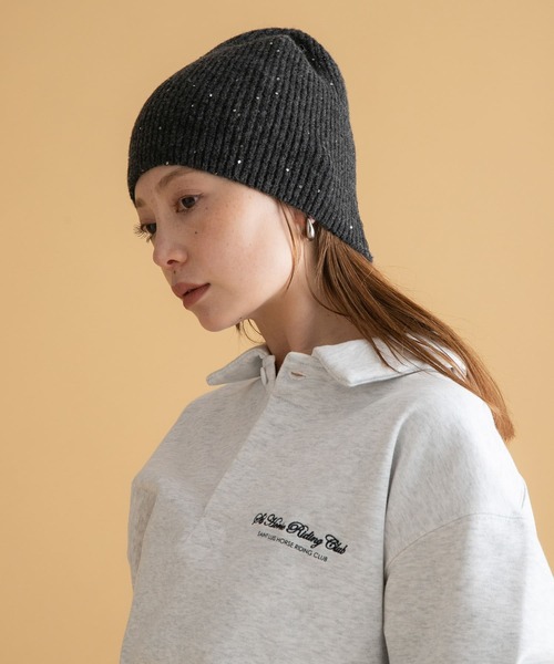 ブルネロクチネリ　カシミヤニット帽　スパンコール URBAN RESEARCH Sonny Label ニット帽 ニットキャップ