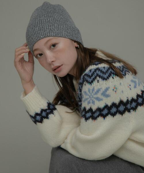 BRUNELLO CUCINELLI カシミヤ スパンコール・ラメ ニット帽 BRUNELLO CUCINELLI カシミヤ スパンコール・ラメ ニット帽 BRUNELLO