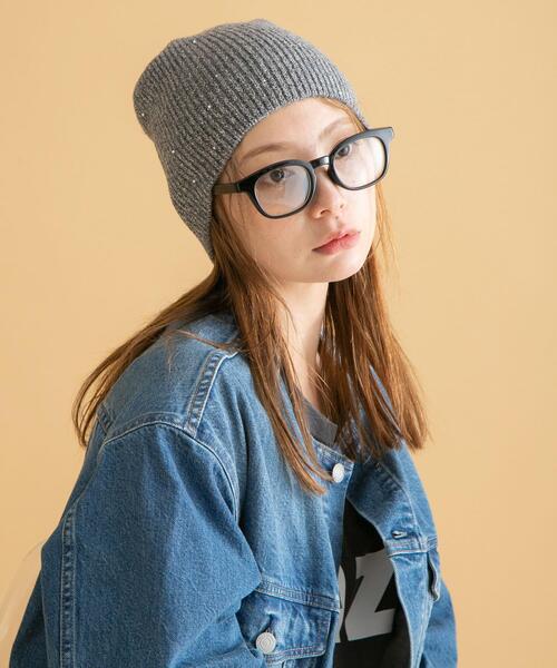 BRUNELLO CUCINELLI カシミヤ スパンコール・ラメ ニット帽 URBAN RESEARCH Sonny Label ニット帽 ニットキャップ スパンコール