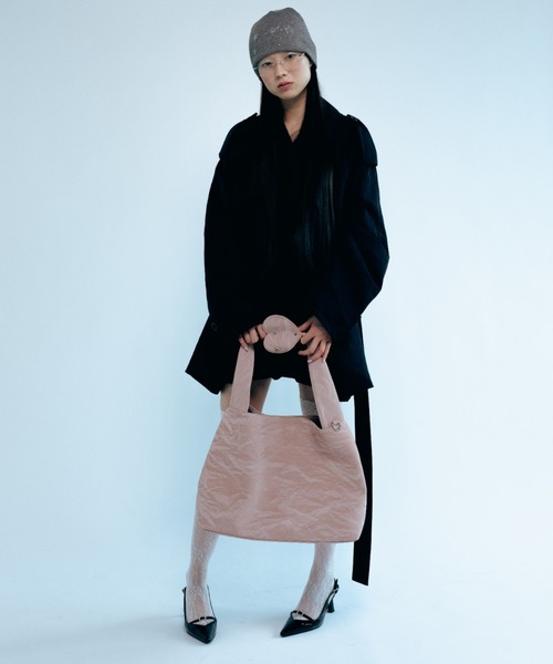 Carmelo トートバッグ Heart Handle Shoulder Bag (pink/black