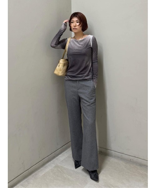 THROW by SLY tシャツ FADE VELOURS B/N TOPS フェード ベロア ボート