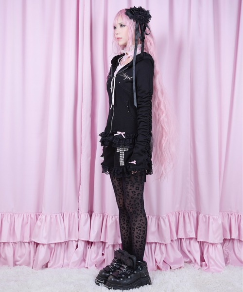 AVENCHUMU パーカー I'm Angel frill zip foodie レディース