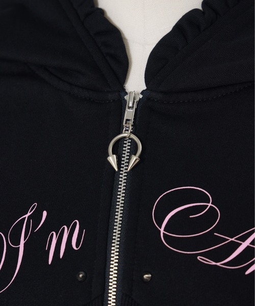 AVENCHUMU パーカー I'm Angel frill zip foodie レディース