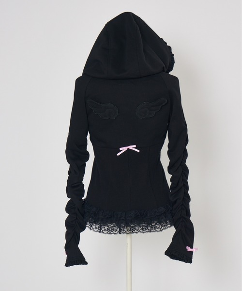 AVENCHUMU パーカー I'm Angel frill zip foodie レディース