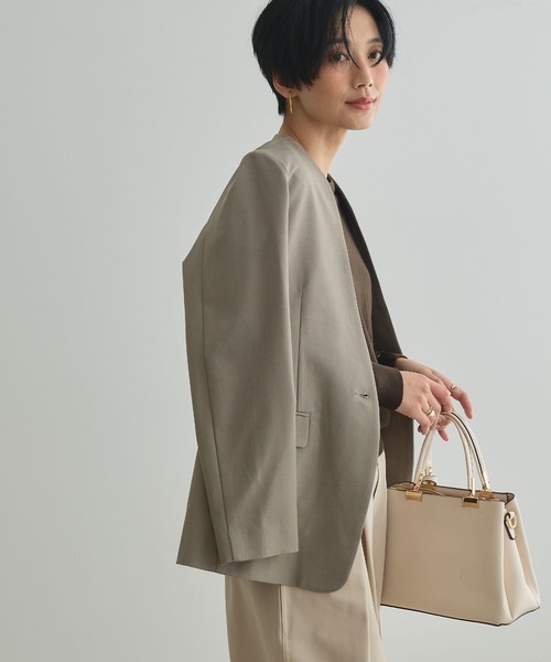 cloth &crossノーカラージャケット！コーディネートのブラウス付けます！ cloth &crossノーカラージャケット！コーディネートのブラウス付けます