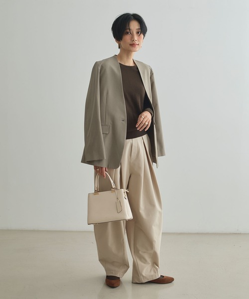 cloth &crossノーカラージャケット！コーディネートのブラウス付けます！ cloth &crossノーカラージャケット！コーディネートのブラウス付けます