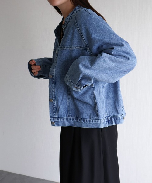 sin.ca デニムジャケット gジャン ノーカラーデニムジャケット