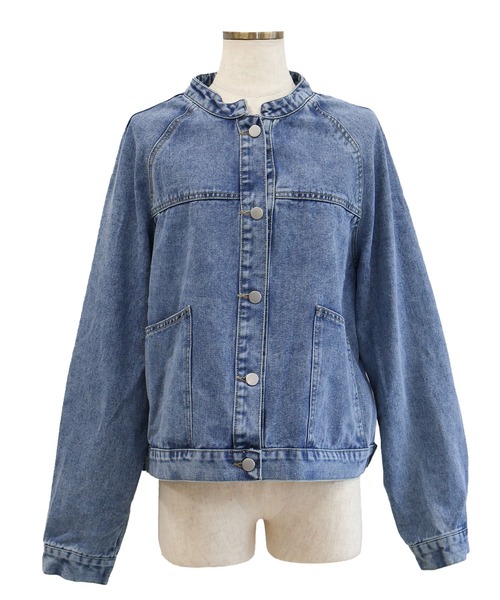 sin.ca デニムジャケット gジャン ノーカラーデニムジャケット
