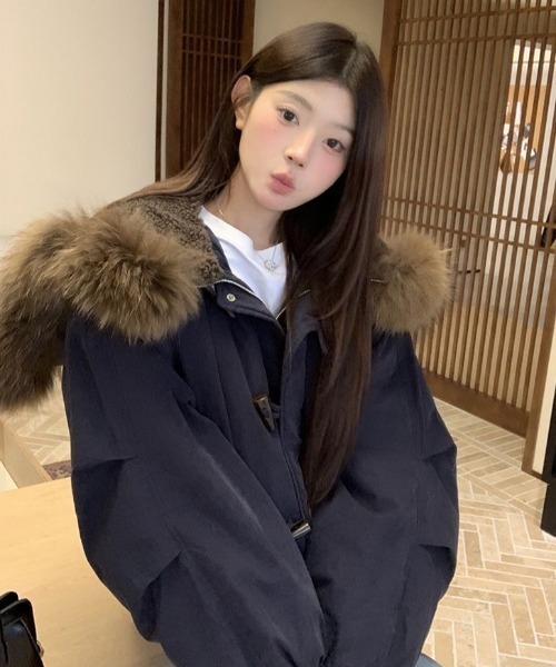 Sibra（シブラ） ブルゾン アウター 3WAYファー付きショートブルゾン