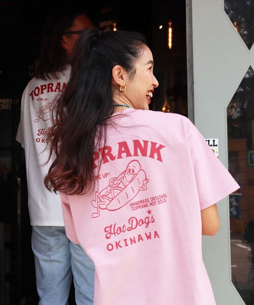 A.P.C.× FREAK'S STORE Tシャツ ピンク フリークスストア FREAK'S STORE（フリークスストア） 半袖Tシャツ LARGE ピンク