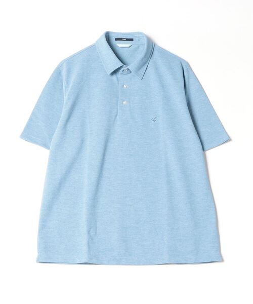 「SHIPS」 半袖ポロシャツ LARGE ライトブルー メンズ_画像2