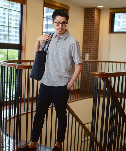 「SHIPS」 半袖ポロシャツ LARGE ライトブルー メンズ_画像5