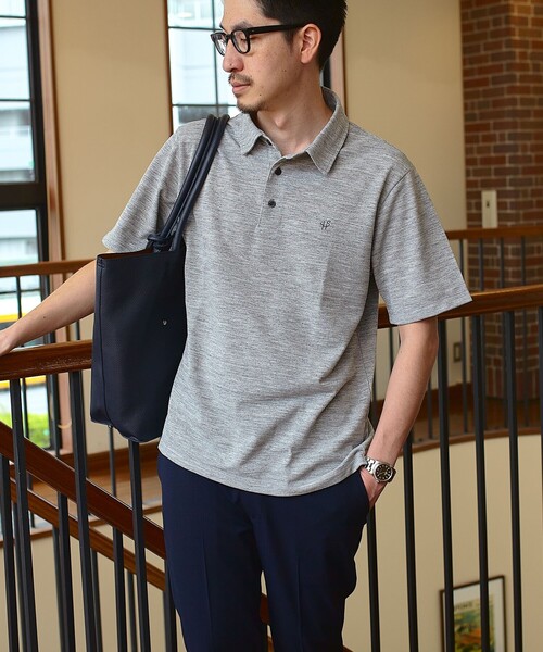 「SHIPS」 半袖ポロシャツ LARGE ライトブルー メンズ_画像7