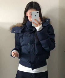 AsRiRe ブルゾン アウター 「ファー取り外し可能」 ファーフード付き