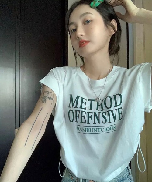 「shopnikoniko」 半袖カットソー フリー ホワイト レディース_画像3