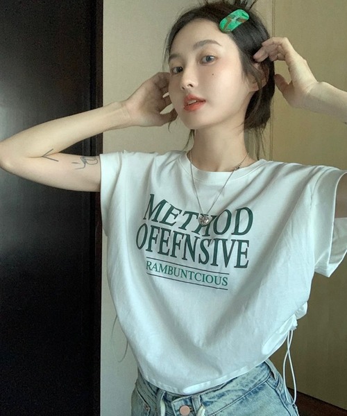 「shopnikoniko」 半袖カットソー フリー ホワイト レディース_画像4