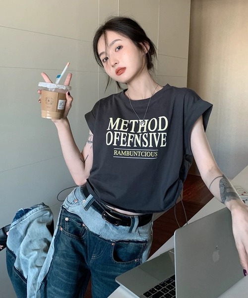 「shopnikoniko」 半袖カットソー フリー ホワイト レディース_画像7