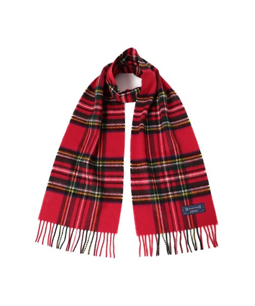 赤ハイランドツイード ウールブランケット イギリス製 タータンチェック 膝掛け HIGHLAND TWEEDS（ハイランドツイード） マフラー ストール HIGHLAND