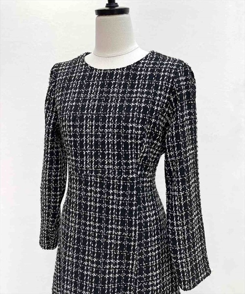 「SWINGLE」 7分袖ワンピース MEDIUM ブラック系その他 レディース_画像7