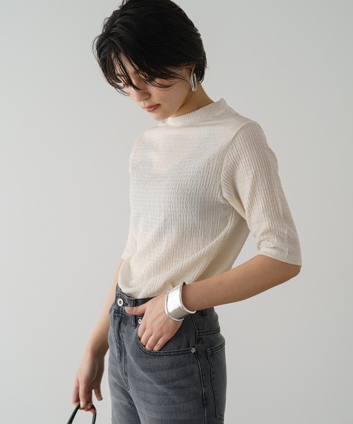 「LOUNGEDRESS」 半袖Tシャツ FREE アイボリー レディース_画像3