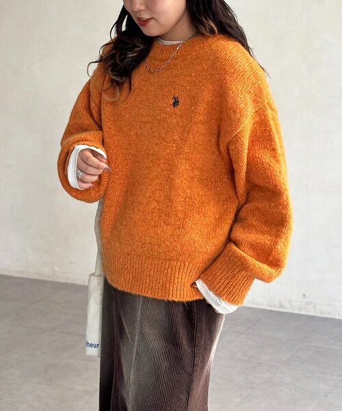 Polo Ralph Lauren オレンジ ニットセーター US S/M U.S. POLO ASSN.（ユーエスポロアッスン） ニット セーター 「U.S.