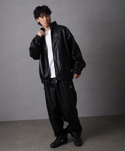 FUBU（フブ） ジャージ Faux Leather Track Jacket / フォウ レザー