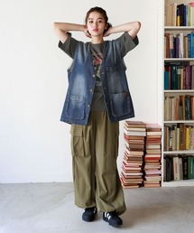 「PBLIM」 半袖Tシャツ SMALL グレイッシュベージュ レディースの画像4