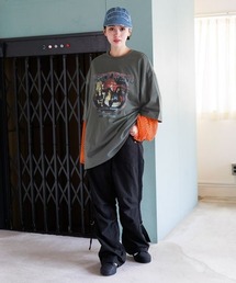 「PBLIM」 半袖Tシャツ SMALL グレイッシュベージュ レディースの画像5