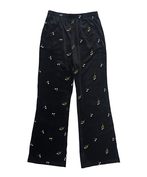 HEILIS（ヘイリス） パンツ ベロア刺繍パンツ / ベロア 花柄 刺繍