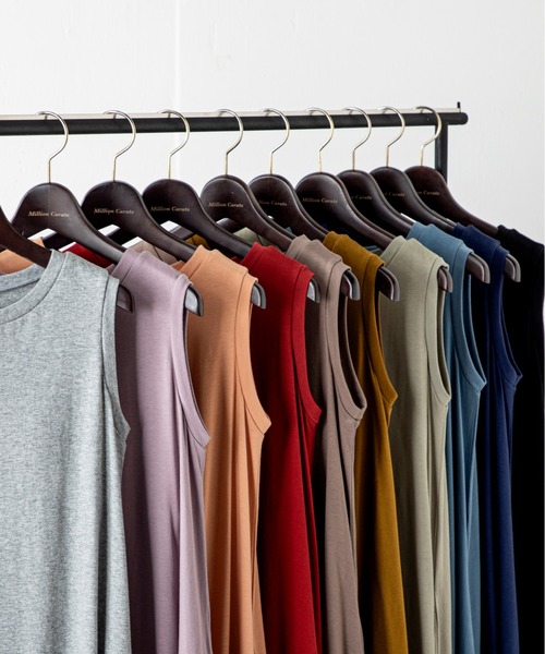 「MILLION CARATS」 ノースリーブワンピース MEDIUM レッド レディース_画像6