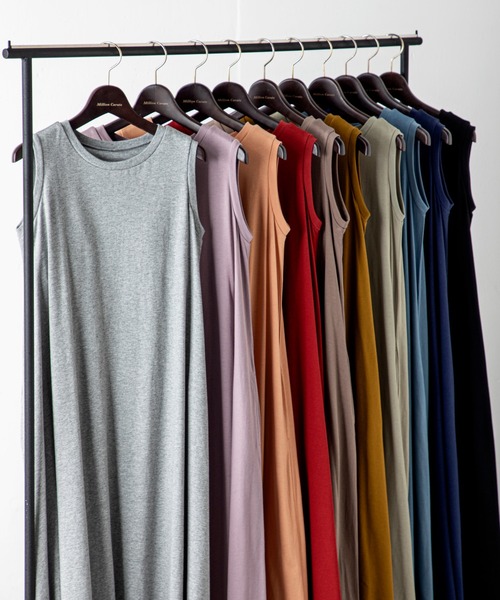 「MILLION CARATS」 ノースリーブワンピース MEDIUM レッド レディース_画像7