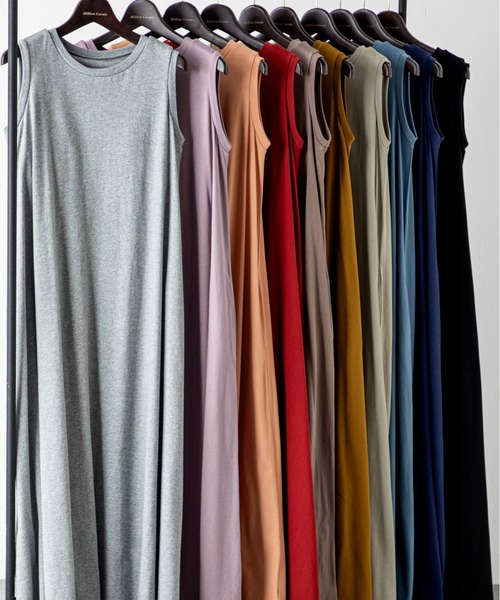 「MILLION CARATS」 ノースリーブワンピース MEDIUM レッド レディース_画像8