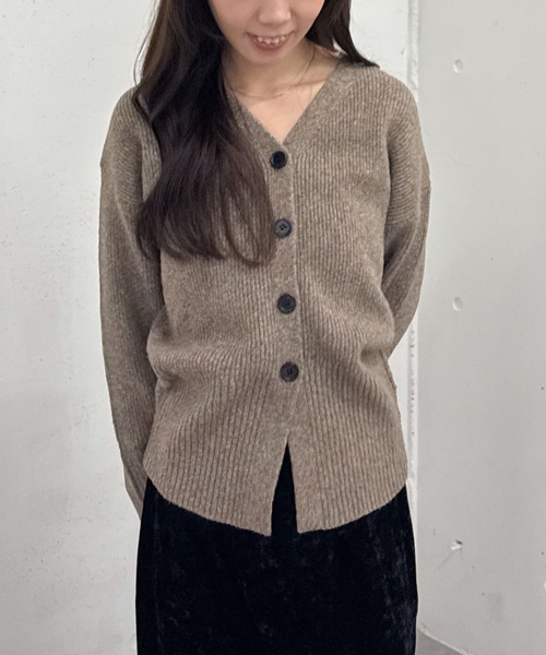 archives（アルシーヴ） カーディガン Vネックメランジニット