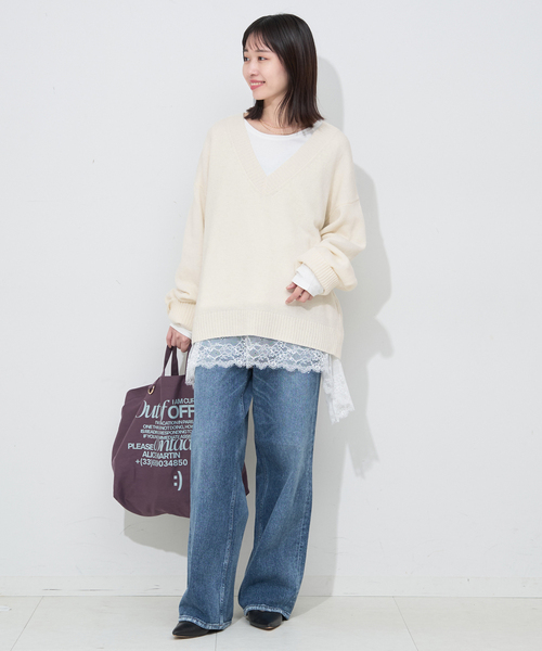 SLOBE IENA（スローブイエナ） ニット セーター Vネックルーズニット