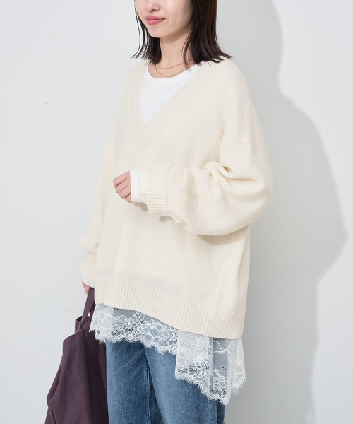 SLOBE IENA（スローブイエナ） ニット セーター Vネックルーズニット