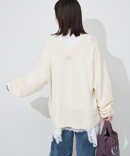 SEA Vネックルーズニット rie 新品 SLOBE IENA（スローブイエナ） ニット セーター Vネックルーズニット