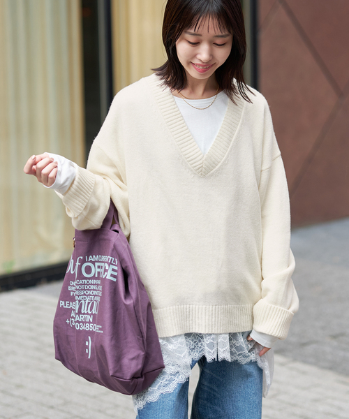 SLOBE IENA（スローブイエナ） ニット セーター Vネックルーズニット