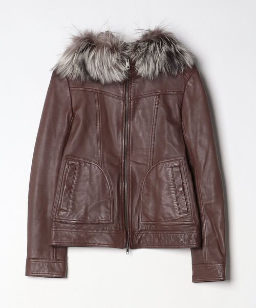 AVIREX アヴィレックス レザージャケット ボア ブラウン AVIREX（アヴィレックス） レザーブルゾン LARGE ブラウン レディース