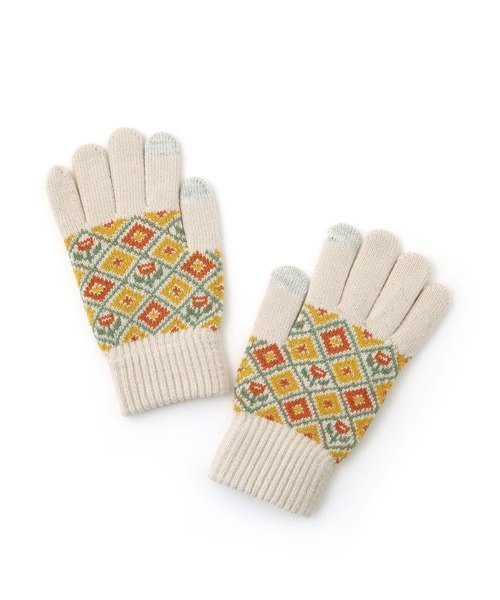 colleca la（コレカラ） 手袋 ノルディック柄ニットグローブ/手袋