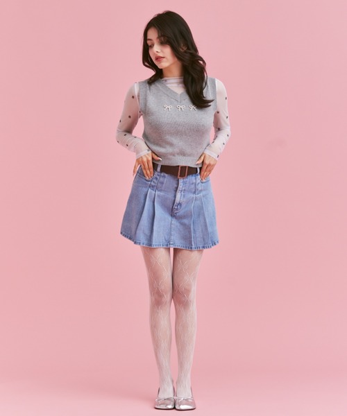 「JUST A NOON」 ニットベスト FREE グレー レディース_画像4